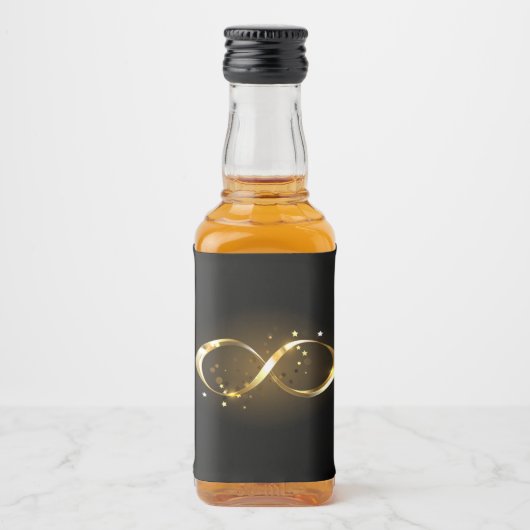 Étiquettes Pour Bouteilles De Liqueur Symbole d'infini doré (Devant)