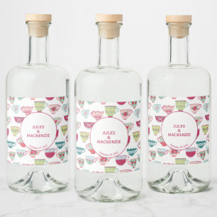 Étiquettes Pour Bouteilles De Liqueur Tasses à thé Moderne Vintage