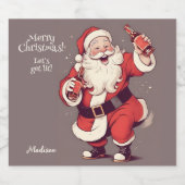 Étiquettes Pour Bouteilles De Liqueur Texte personnalisé amusant Drunk Père Noël (Étiquettes simples)