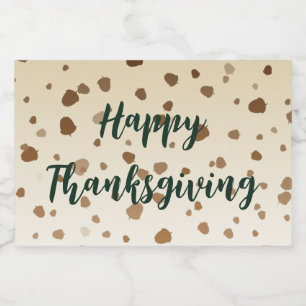 Étiquettes Pour Bouteilles De Liqueur Thanksgiving Acorns