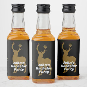 Étiquettes Pour Bouteilles De Liqueur Thème Chasse Deer Antlers Bachelor Party