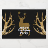 Étiquettes Pour Bouteilles De Liqueur Thème Chasse Deer Antlers Bachelor Party (Étiquettes simples)