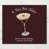 Étiquettes Pour Bouteilles De Liqueur Tini Bit Older - Thème Espresso Martini (Étiquettes simples)