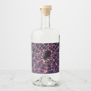 Étiquettes Pour Bouteilles De Liqueur Toile cosmique d'araignée, Galaxie d'Horreurs d'Ha