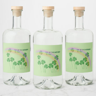Étiquettes Pour Bouteilles De Liqueur Top of the Morning Irish Clovers