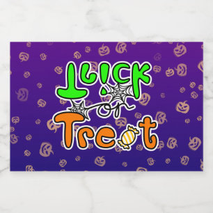 Étiquettes Pour Bouteilles De Liqueur Trick ou Treat Halloween
