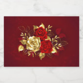 Étiquettes Pour Bouteilles De Liqueur Trois Roses de bijoux (Étiquettes simples)