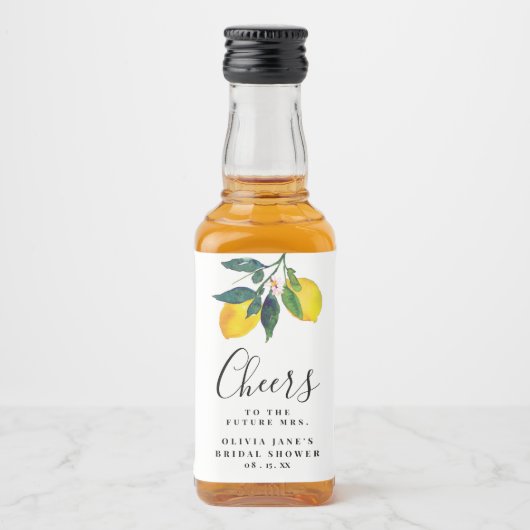 Étiquettes Pour Bouteilles De Liqueur Tropical Lemon Fête de Mariage (Devant)