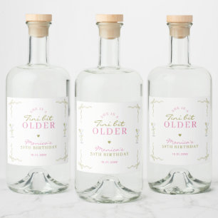 Étiquettes Pour Bouteilles De Liqueur Un peu plus âgé Fushia et Vert Cocktail Anniversai