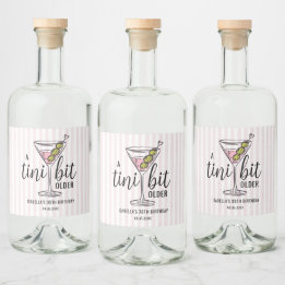 Étiquettes Pour Bouteilles De Liqueur Un peu plus âgé Pink Martini Anniversaire