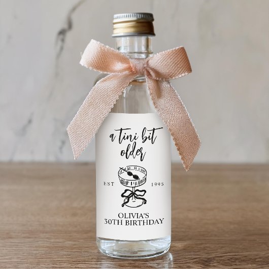 Étiquettes Pour Bouteilles De Liqueur Un Tini Un Peu Plus Ancien Martini Fête Anniversai