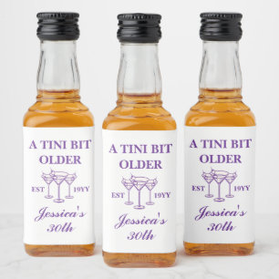 Étiquettes Pour Bouteilles De Liqueur Un Tini Un Peu Plus Ancien Martini Violet Annivers