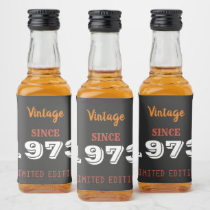 Étiquettes Pour Bouteilles De Liqueur Vintage 1973 Limited Edition Liquor Bottle Étiquet