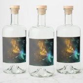 Étiquettes Pour Bouteilles De Liqueur Vol de libellule verte lumineuse (Bouteilles)