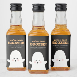 Étiquettes Pour Bouteilles De Liqueur Vous avez été boosté Halloween mignon Ghost Liquor