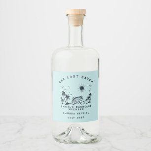 Étiquettes Pour Bouteilles De Liqueur Voyage de week-end de pêche sur le thème du poisso