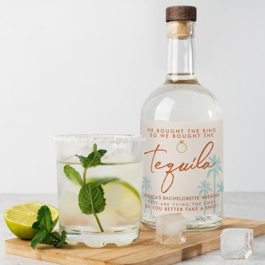 Étiquettes Pour Bouteilles De Liqueur Week-end de célibataire tropical drôle 