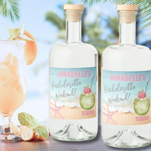 Étiquettes Pour Bouteilles De Liqueur Week-end de célibataire tropical pour un mariage