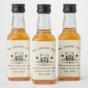 Étiquettes Pour Bouteilles De Liqueur Week-end de fête de bachelor sur le thème du Whisk