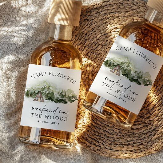 Étiquettes Pour Bouteilles De Liqueur Week-end en Bois Camping Bachelorette