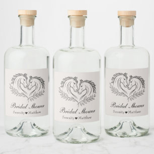 Étiquettes Pour Bouteilles De Liqueur Western Horse Country Élégante Fête des mariées ru