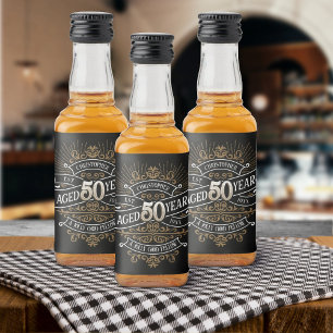 Étiquettes Pour Bouteilles De Liqueur Whiskey Vintage Mens 50e anniversaire