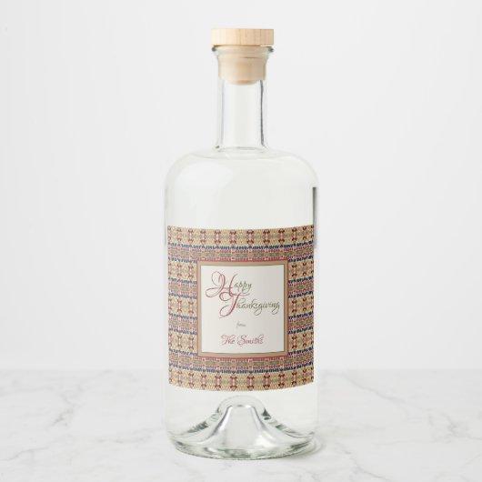 Étiquettes Pour Bouteilles De Liqueur Yoskolo Thanksgiving (Devant)