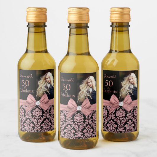 Étiquettes Pour Bouteilles De Vin 50 et fabuleux nom monogramme de fête d'anniversai (Bouteilles)