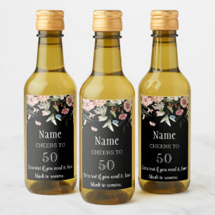 Étiquettes Pour Bouteilles De Vin 50e anniversaire ou tout autre, Mini vie morte gou