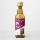 Étiquettes Pour Bouteilles De Vin 60 et fabuleux Script Photo Magenta 60e anniversai (Devant)