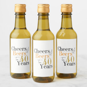 Étiquettes Pour Bouteilles De Vin À la santé et bières pour la fête des 40 ans, idée