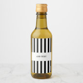 Étiquettes Pour Bouteilles De Vin Ajouter votre texte Noir & Blanc Référentiel Mini (Devant)