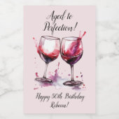 Étiquettes Pour Bouteilles De Vin Anniversaire du vin personnalisable (Étiquettes simples)