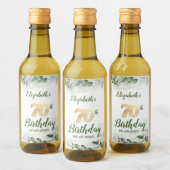Étiquettes Pour Bouteilles De Vin Aquarelle Chic Eucalyptus verdure 70e anniversaire (Bouteilles)