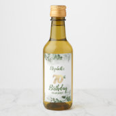 Étiquettes Pour Bouteilles De Vin Aquarelle Chic Eucalyptus verdure 70e anniversaire (Devant)