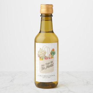 Étiquettes Pour Bouteilles De Vin Aquarelle fraîche hors Fête des mariées du marché