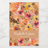 Étiquettes Pour Bouteilles De Vin Automne Aquarelle Fleurs Mariage Mini (Étiquettes simples)