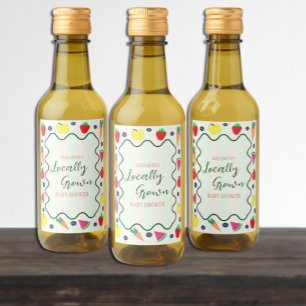 Étiquettes Pour Bouteilles De Vin Baby shower de marché des fermiers cultivés locale