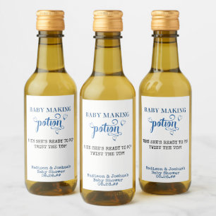 Étiquettes Pour Bouteilles De Vin Baby shower Favoriser Baby Faire Potion Blue Mini