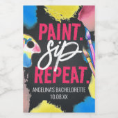 Étiquettes Pour Bouteilles De Vin Bachelorette Paint and Sip Chalkboard Party Favori (Étiquettes simples)