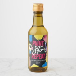 Étiquettes Pour Bouteilles De Vin Bachelorette Paint and Sip Chalkboard Party Favori