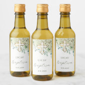 Étiquettes Pour Bouteilles De Vin Baptême d'Hydrangée blanche (Bouteilles)
