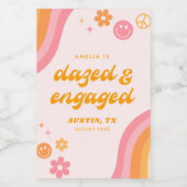 Étiquettes Pour Bouteilles De Vin Bazed & Engagé rose & orange (Étiquettes simples)