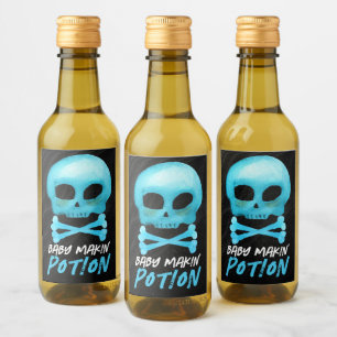 Étiquettes Pour Bouteilles De Vin Bébé bleu Makin' Potion Baby shower Halloween
