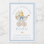 Étiquettes Pour Bouteilles De Vin Blue Carriage “Pop It When She Pops” Label (Étiquettes simples)