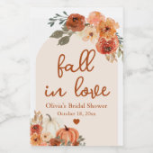 Étiquettes Pour Bouteilles De Vin Boho Fall in Love Terracotta Citrouille Fête des m (Étiquettes simples)