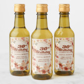 Étiquettes Pour Bouteilles De Vin Boho terracotta bordeaux 30e anniversaire (Bouteilles)