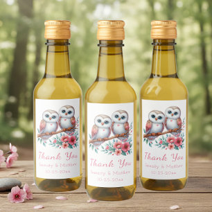 Étiquettes Pour Bouteilles De Vin Bois de hibou Bohème Rustique Mariage de remerciem