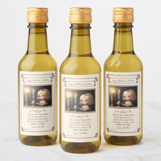 Étiquettes Pour Bouteilles De Vin Bonne fille anniversaire 01 (Bouteilles)