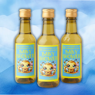 Étiquettes Pour Bouteilles De Vin Buzzy débutants Baby shower abeille-à-abeille  